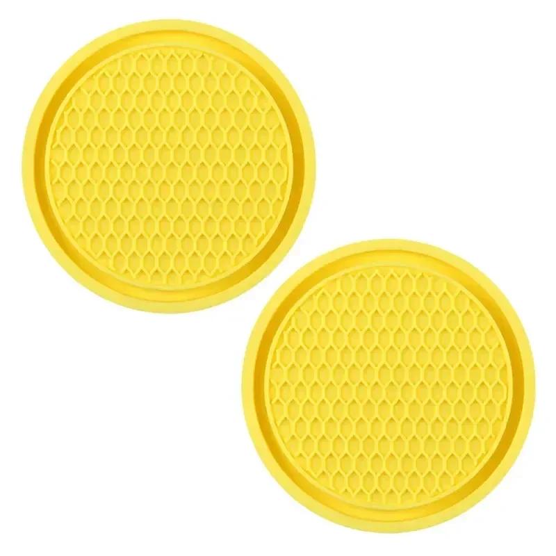 Car 2Pcs Black  Auto Cup Holder Anti Slip Insert Coasters Pads Interior Accessories Universal Fits Perfectly For Most Cups
