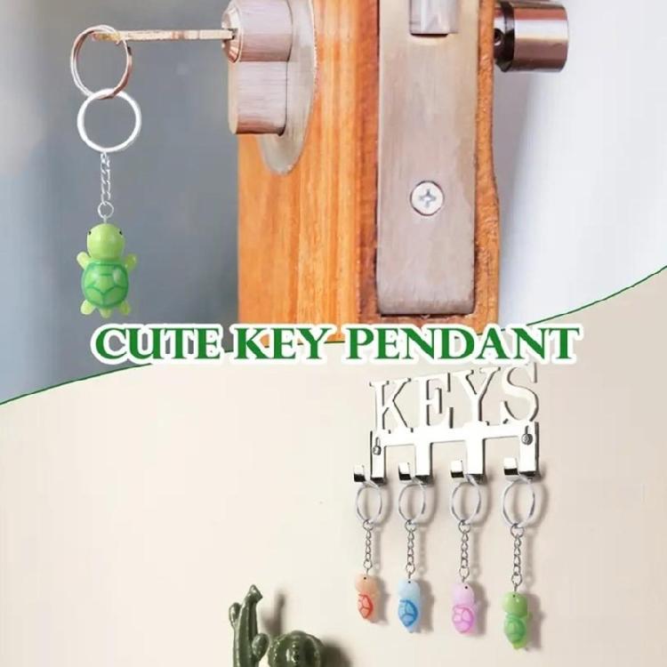 Смоляные брелоки-черепашки, милый дизайн животных, красочное кольцо для ключей, подарок ручной работы на дни рождения, вечеринки, случайные цвета