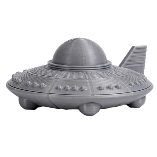 yangyizhi 3D Printed UFO Model Figurine, Sci-Fi Spacecraft Decor, One-Piece Craft with Clear Texture, Mini Ornament for Desk Display Cabinet
