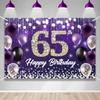 Счастливого 60-летия Баннер-фон Фиолетовая тематика Фон с блестящими бриллиантами Благородный Элегантный Фон для Фотосъемки Дня Рождения Фотобудка