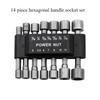 9/14 Pcs Power Nut Driver Drill Bit Sets Hexagon Socket Wrench Anchor Bolt Sleeve Bit Self-tapping Screws Adapter Drill Bit