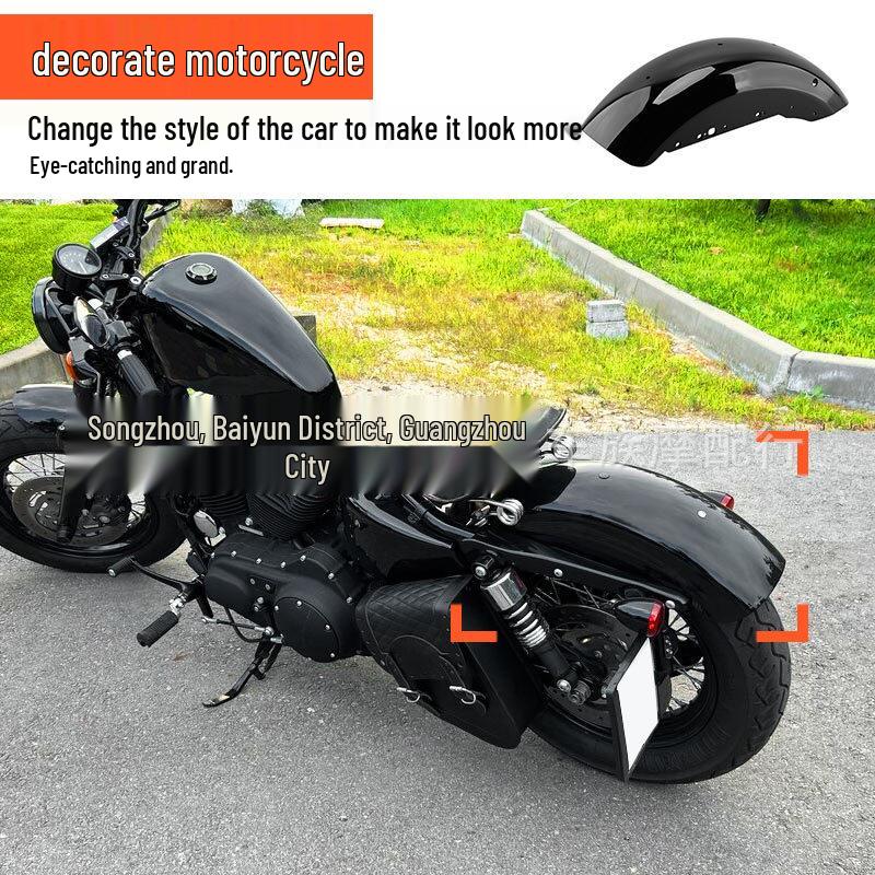Заднее крыло-грязезащитник Harley Sportster 883/1200 ABS Черное (Модель 2004-2024)