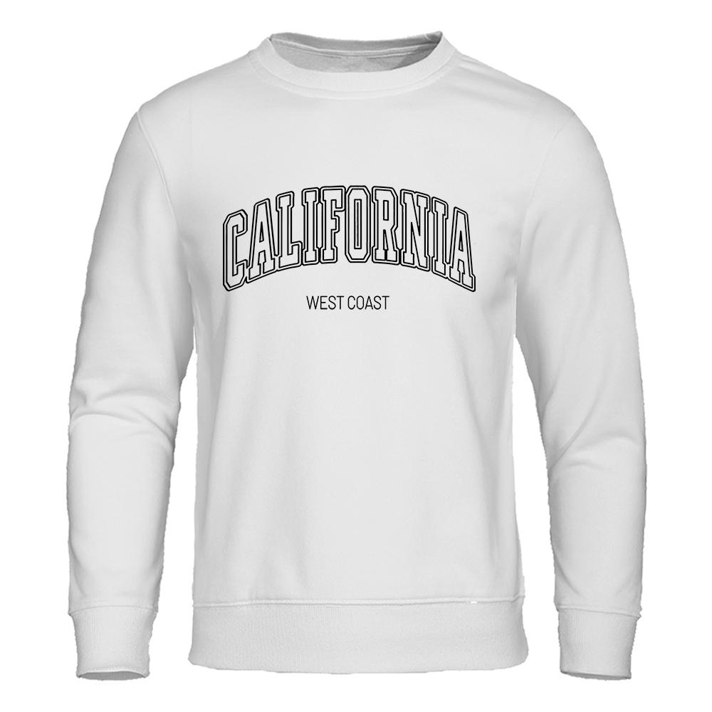 Мужская толстовка California West Coast Prints, осенняя флисовая теплая с капюшоном, повседневная осенняя женская спортивная одежда