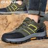 Oulylan Light Steel Toe Work Sneaker Men Summer Outdoor Breathable Labor Shoes Non-slip Anti Puncture Wear-resistant Safety Boot