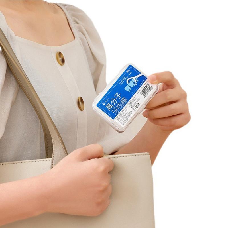 Портативный 50 шт./коробка Одноразовый зубной нить Глубокая чистка Зубная щетка Уход за полостью рта Зубочистки с зубной нитью Путешествия Повседневная жизнь