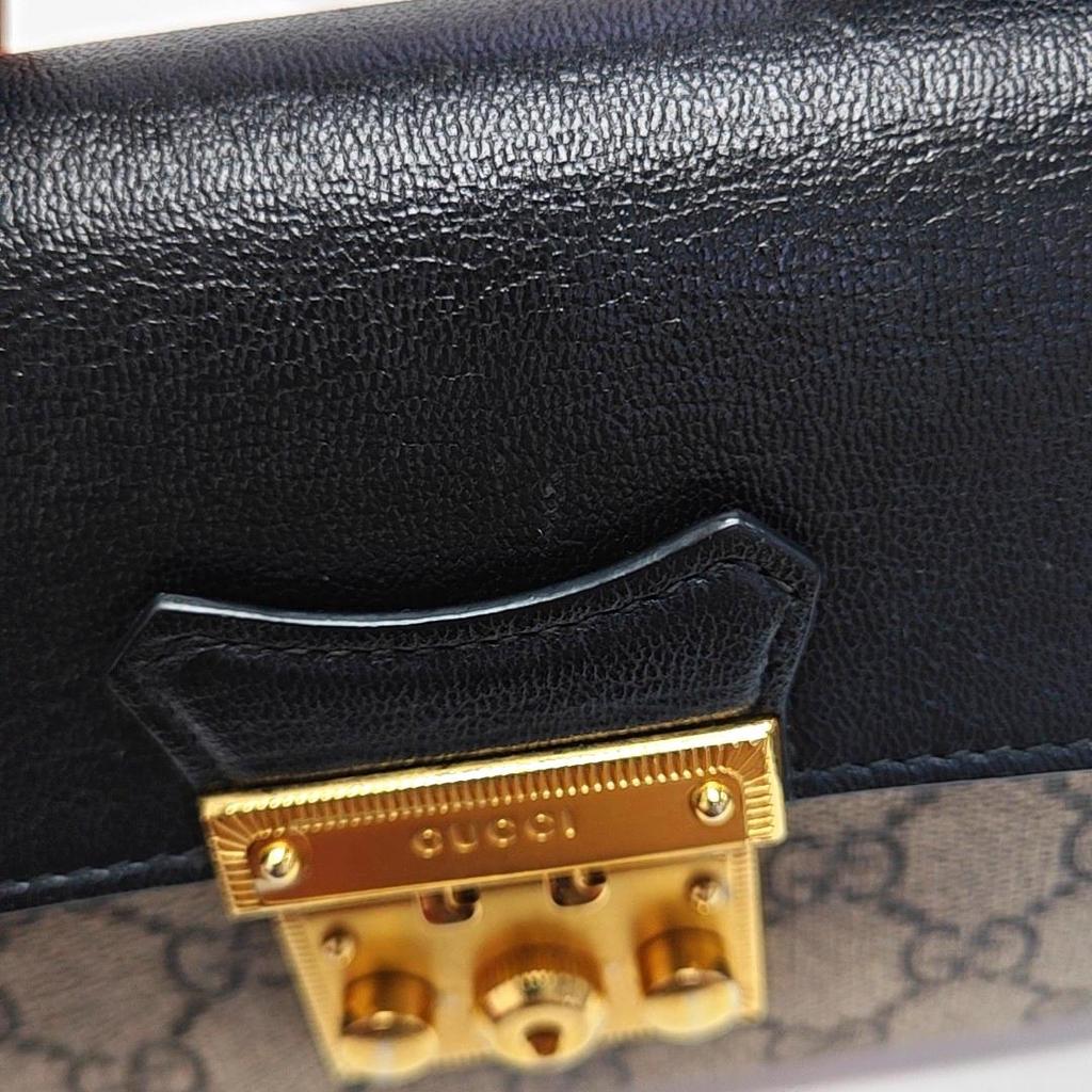 [Pre-Owned] Padlock Gold Tone Accessory Iconic Lock Detail Monogram Canvas And Leather Box Bag Crossbody Shoulder Tote Mini - Good #R9FMWN
