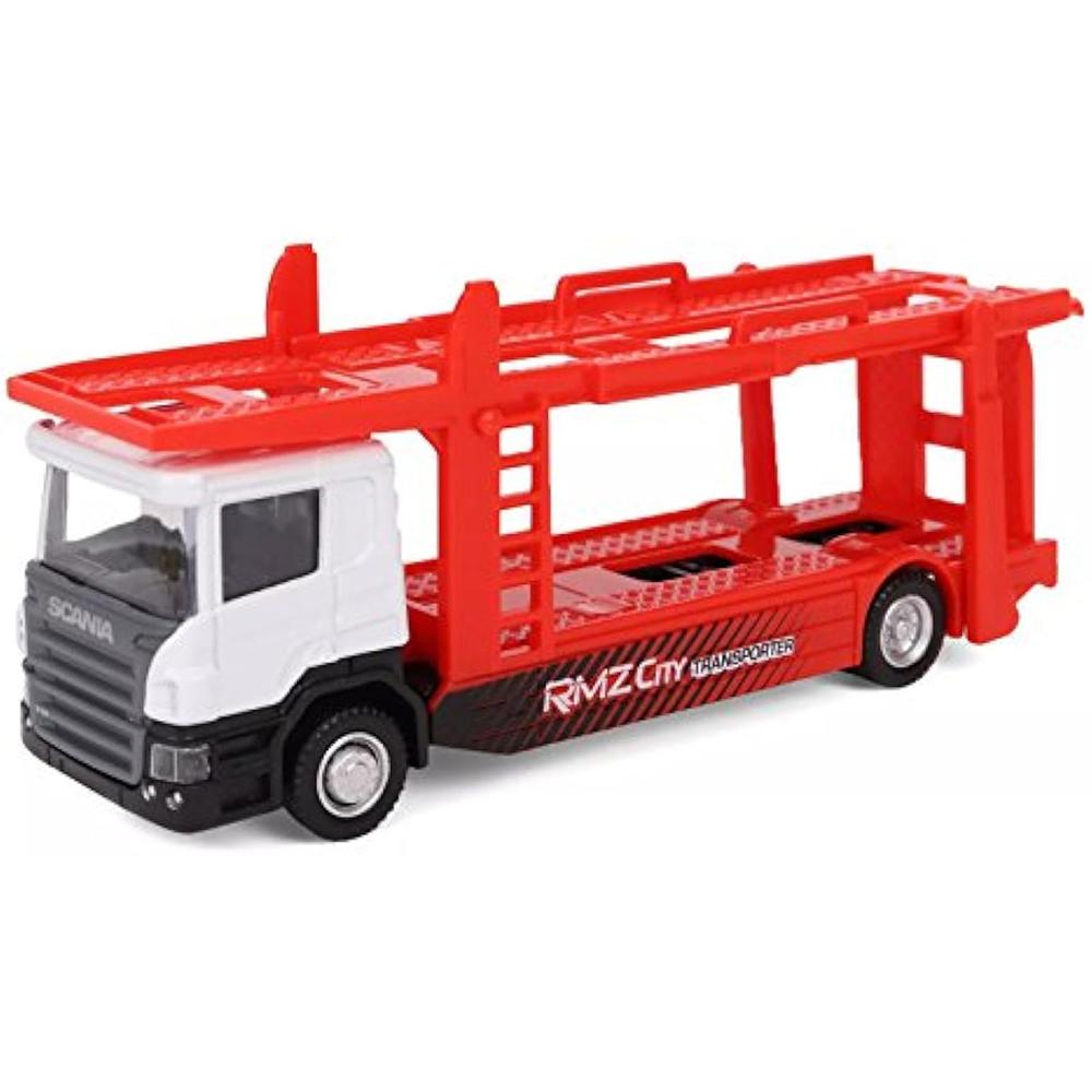 1/64 Scania Truck Car Car Carrier Trailer Transporter Белый цвет