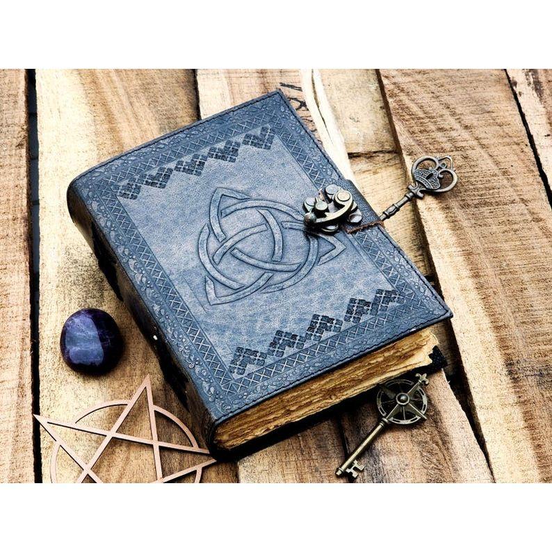 Журнал ручной работы из кожи Spell The Triquetra Journal Circle of Triquetra Book Для мужчин и женщин Travel Sketchboo пустая книга заклинаний теней