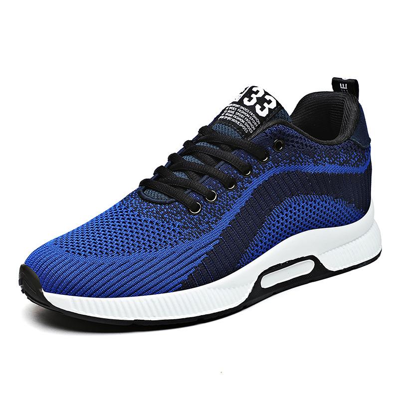 New fly-woven sports shoes mesh shoes wear-resistant running casual shoes invisible height increase 6 men's shoes
