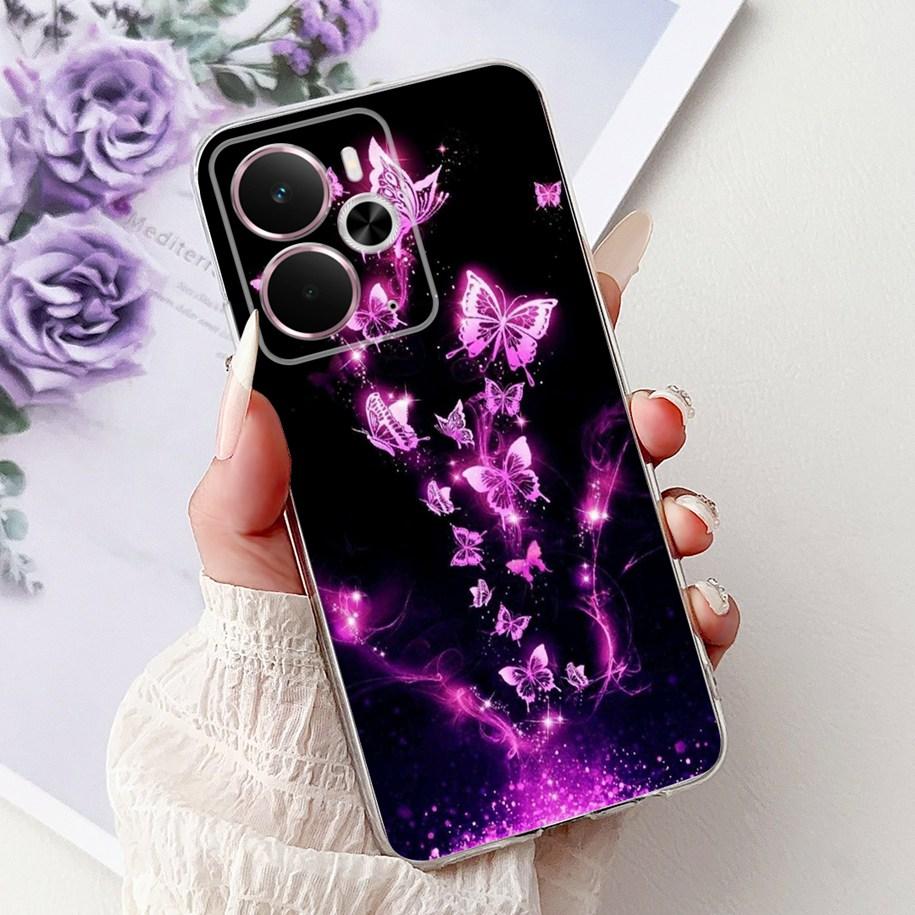 Чехол для Realme 14 5G Чехол-бампер Realme 14T RMX5078 RMX5075 Ударопрочный Силиконовый Мягкий ТПУ Цветочный Бампер Для Realme14 14 T Корпуса Телефона