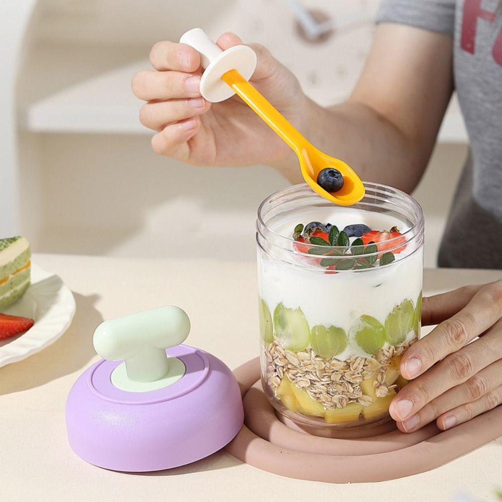 Seal Breakfast Cups 500ml Salad Cup Portable Yogurt Bowl for Oatmeal Cereal Nut Yogurt