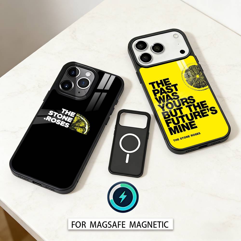 Чехол для телефона Band The S-Stone R-Roses Магнитный Для iPhone17 16 15 14 13 12 Pro Max Для Magsafe Беспроводная зарядка Чехол
