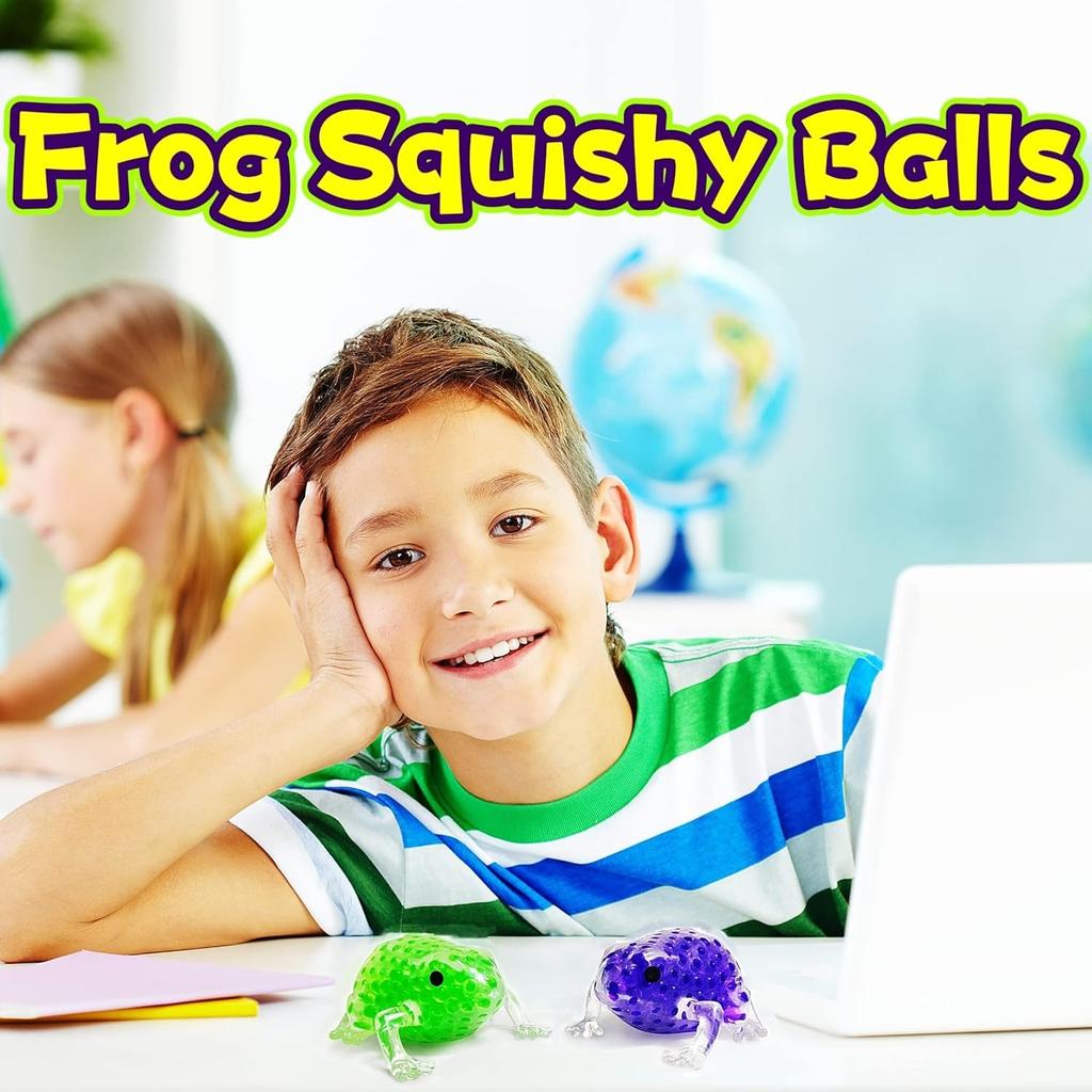 Лягушка Сквиши Мячики для снятия стресса Эластичная Игрушка-антистресс Животное Сжимаемые игрушки для детей Взрослых Отлично подходит для СДВГ, Аутизма, Тревожности