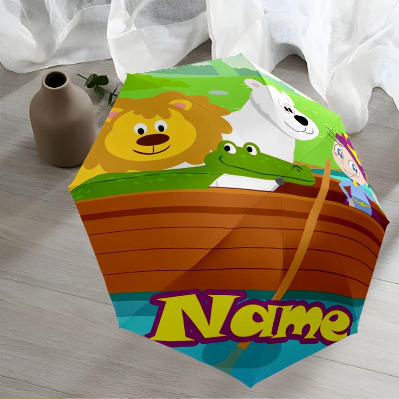 Custom Name Aggu The Little Wizard Theme Automatic Umbrella, Lightweight & Portable, 8 Rib, Perfect for Outdoor Travel, Birthdays, Christmas, Gifts.