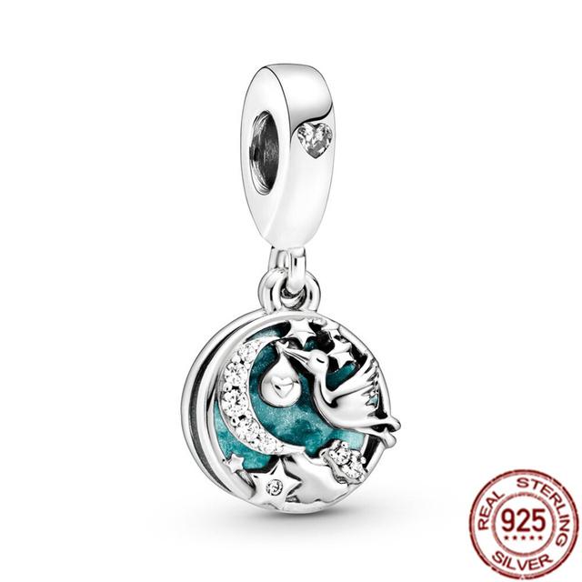 Подвеска с несколькими узорами подходит для браслета/ожерелья из стерлингового серебра 925 пробы, подвеска из бисера, ювелирные изделия для мамы, фестиваля