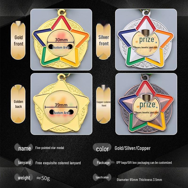 Custom Gold Foil Medal Plaque for Kindergarten Achievements