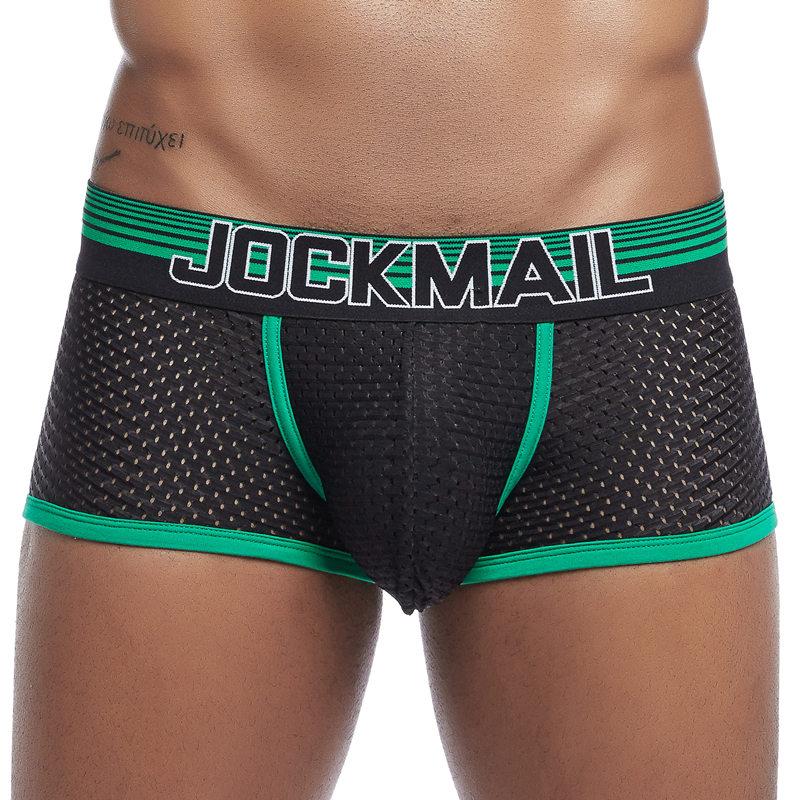 JOCKMAIL Быстросохнущие сетчатые брюки, мужские шорты-боксеры, дышащие молодежные четырехугольные брюки из ледяного шелка, мужские защитные брюки, прилив