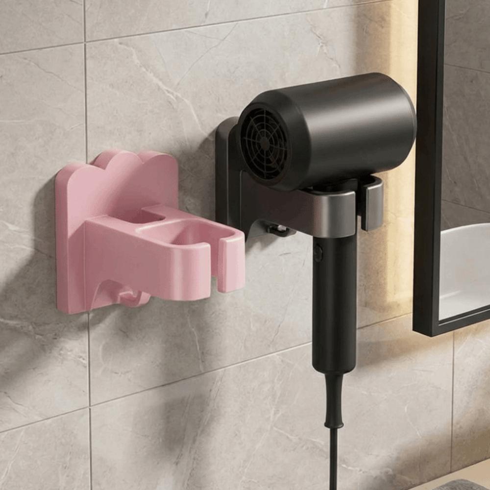 Wall-Mounted Hair Dryer Rack Plastic Blower Holder Practical Hair Dryer Holder for Home