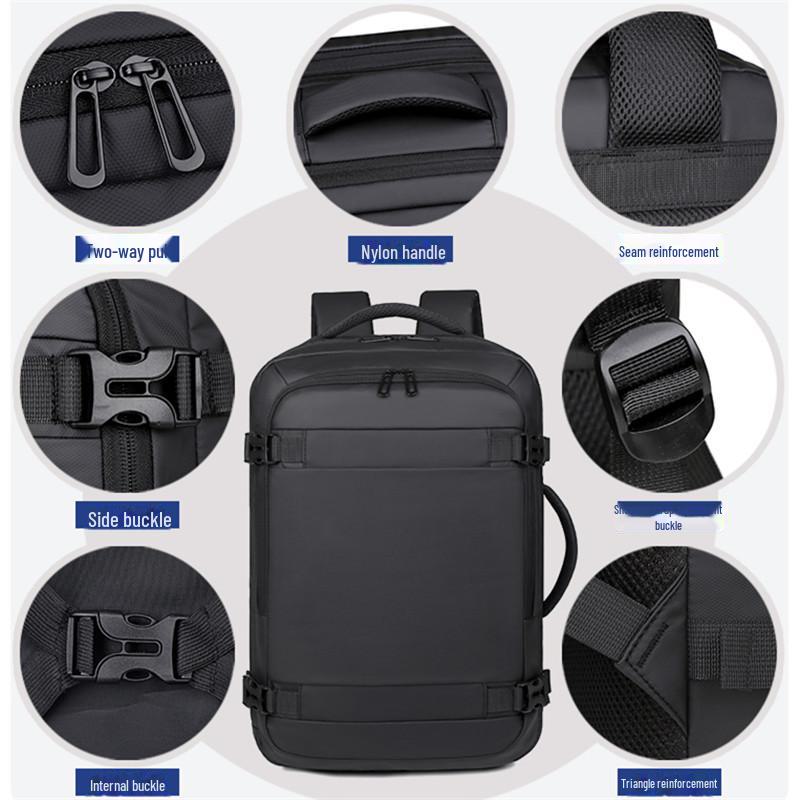 Large Capacity Men's Commuter Backpack - Fashionable, Expandable & Multifunctional Business Travel and Laptop Bag