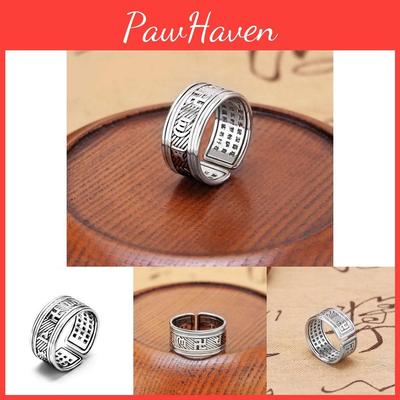 Ретро медное кольцо с состаренной черненой отделкой, унисекс, мантра из шести слов, разомкнутое кольцо, заводская оптовая продажа