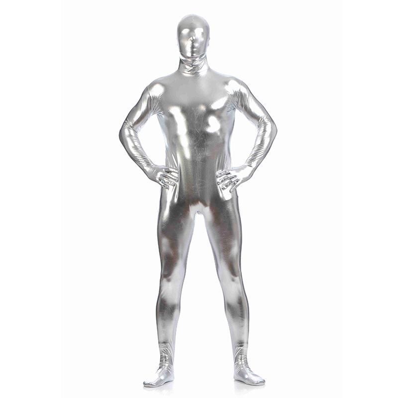 Латексный Zentai-костюм для всего тела Однотонный блестящий боди Костюм для Хэллоуина Сценический костюм