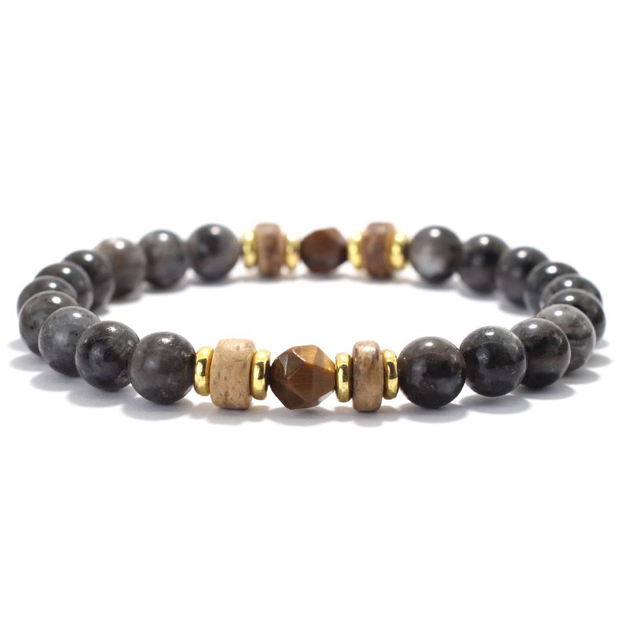 Новый браслет из натурального камня оникса и тигрового глаза для мужчин и женщин, латунные деревянные бусины, браслет-подвеска для пары, 8 мм, бисерный браслет, Pulsera