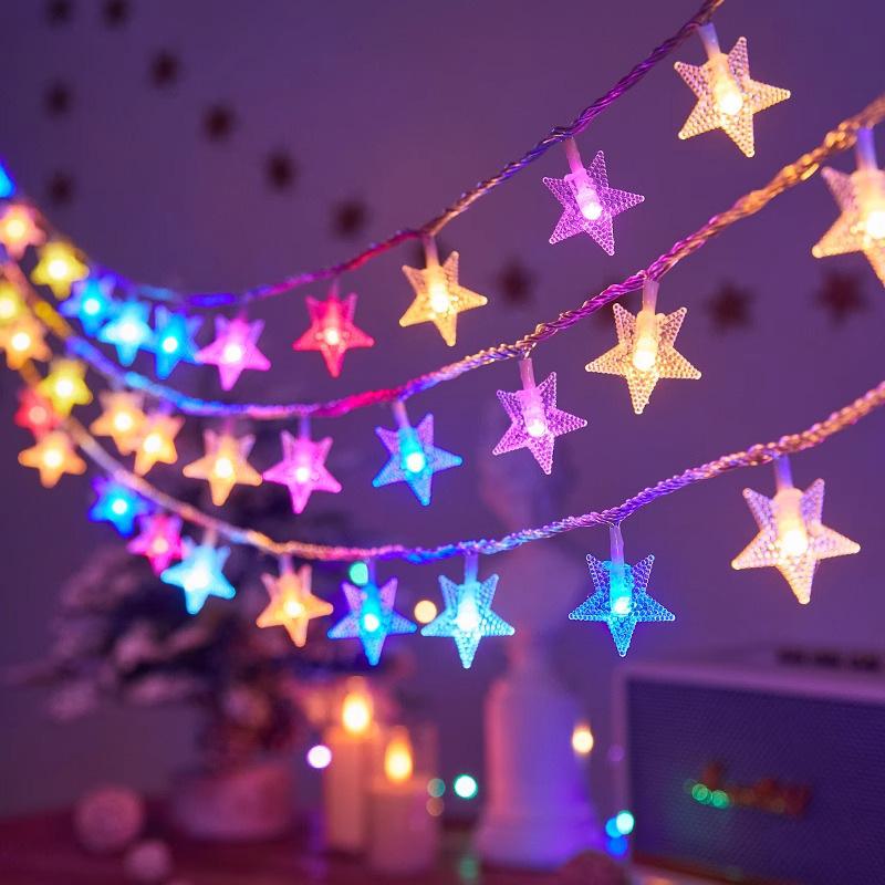Мерцающие звездные гирлянды: Красочные, мигающие звезды для украшения дня рождения, кемпинга на открытом воздухе и многого другого