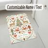 Windmill Village Theme Soft Crystal Velvet Rug Custom Name & Text Print Non Slip Floor Rug for Bedroom Living Room