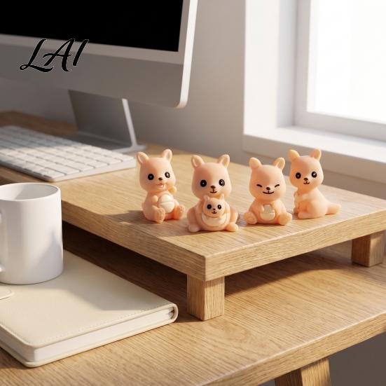 Small Resin Crafts 4Pcs Mini Kangaroo Figurines Cute Animal Miniature for Figurines Fairy Garden Decor DIY Craft Ornament Desk Decoration