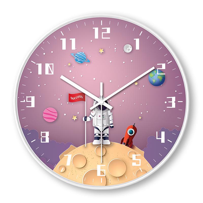Creative Astronaut Space Wall Clock for Children's Room - Modern, Simple, and Silent