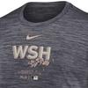 Nike Футболка Washington Nationals City Connect Practice Velocity Letter Print Pattern с круглым вырезом и коротким рукавом, мужские топы, темно-серые NKM500AWTL-41G