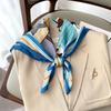 New Spring and Summer Imitation Silk Korean Printed Silk Scarf Square Scarf Decorative Collarbone Scarf Headband Fashionable Dual-purpose Tie-up Bag