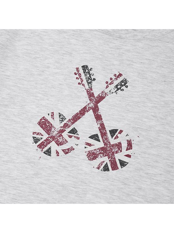 KIRSH Укороченная футболка с Union Jack [Серый меланж]