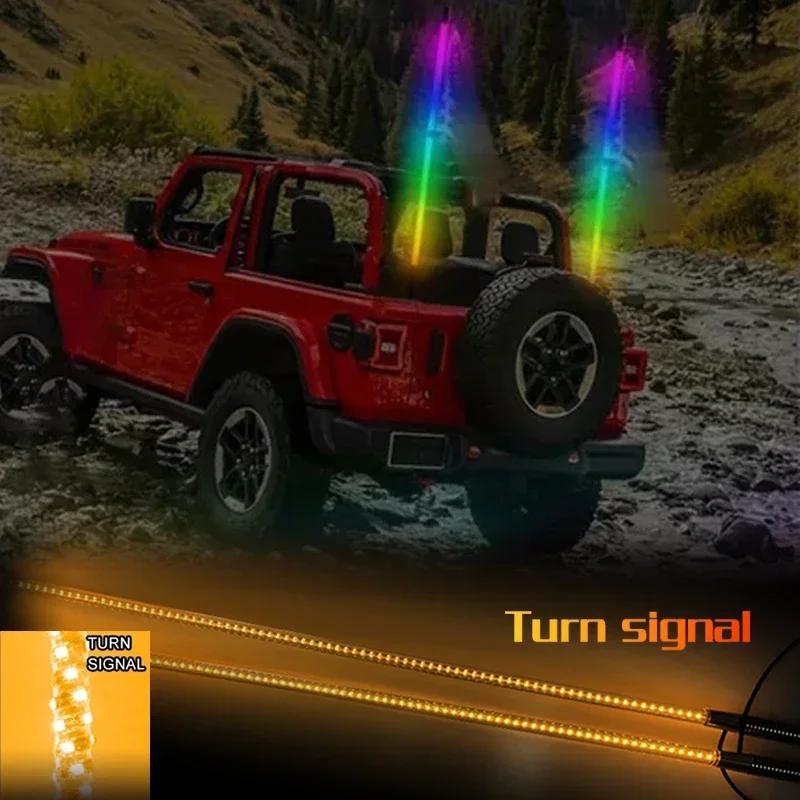 1.8FT LED Whip Lights Lighted Antenna Whips For ATV UTV Polaris RZR Off Road Truck Sand Buggy Dune Flagpole Lamp