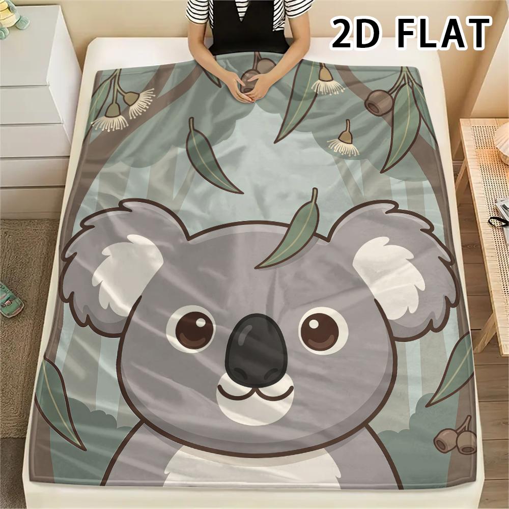 1Pc Koala Print Flannel Blanket,High quality Comfortable for All Seasons,Home Decor,Warmth and Comfort,Perfect for Christmas Gifts