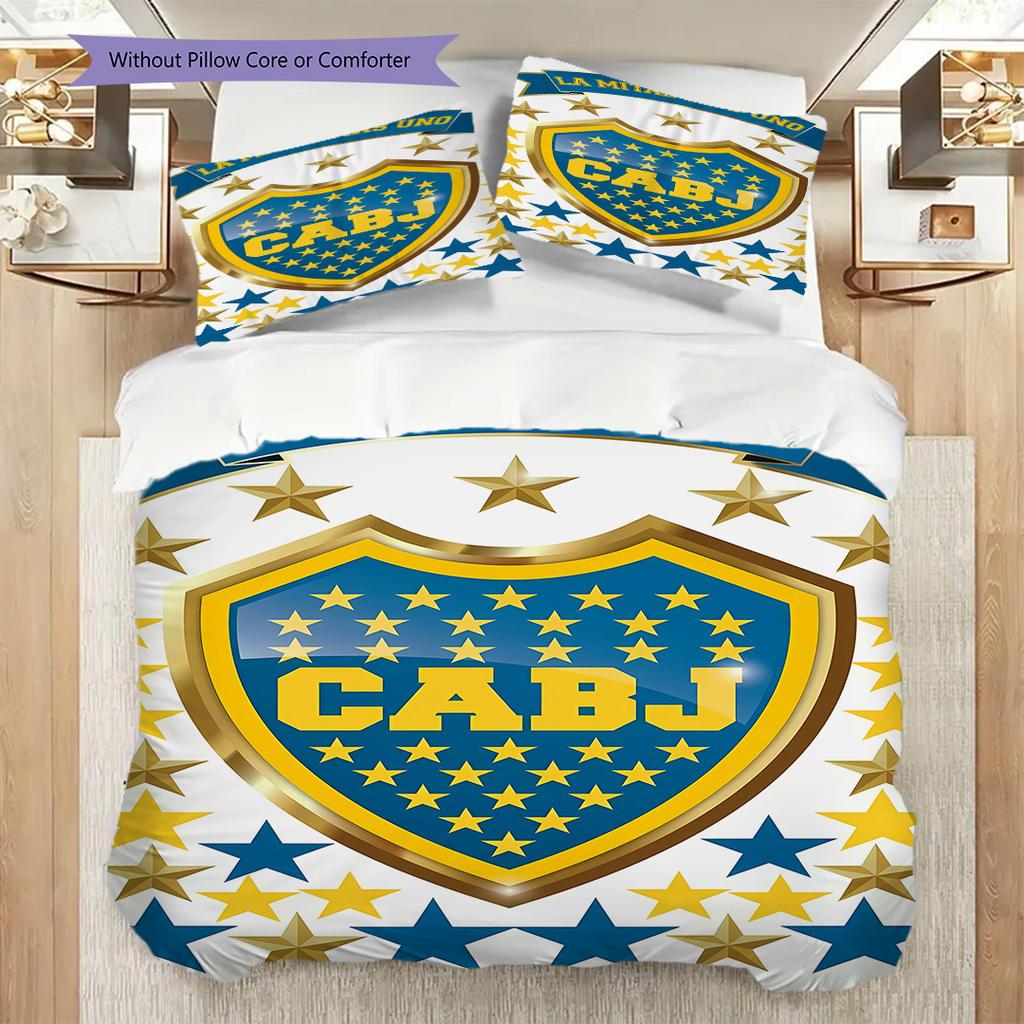 Boca Juniors Pattern Bedding Quilt Set Quilt Cover Pillowcase Home Decoration Birthday Gift (1 * duvet cover + 2 * pillowcase, without core)