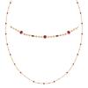 [R1909] - Golden Red 'Boho' Gold Plated Necklace (marbles) - 45 Cm - 2 Mm