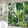 1pc Green Leaf Shower Curtain Tropical Plant Palm Leaf Green Leaf Flower Modern Minimalist Style Pattern Polyester Fabric