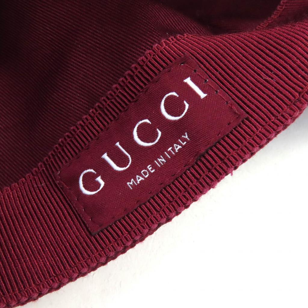 Безупречная кепка GUCCI Канва GG Монограмма и Кожа Бордовый хлопок Женская L 833272 Б/у