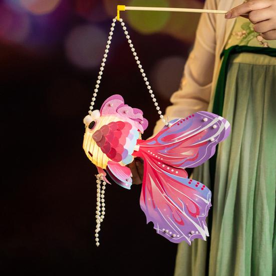 Комплект материалов для фонарей DIY Набор фонарей с золотой рыбкой Традиционный китайский фонарь для весенних фестивалей середины осени