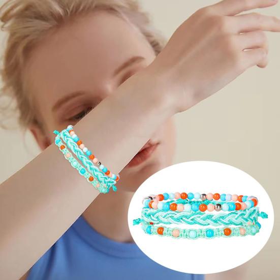 3 шт./компл. плетеный браслет, духовная линия, защита, стабильность, набор восков, плетеный, разноцветный, из бисера, гладкий