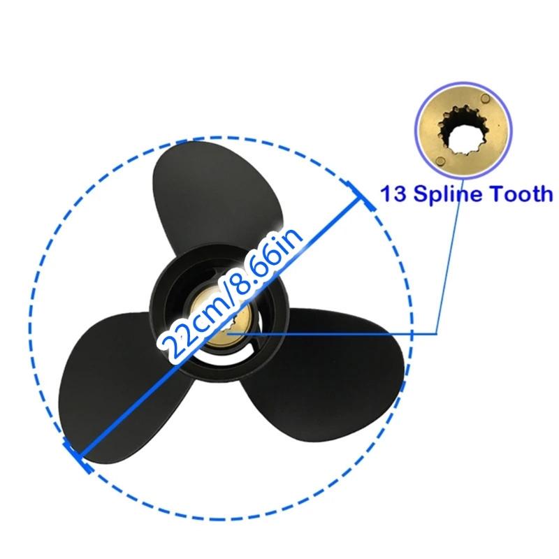 3Blade Outboard Propeller for 25HP 30HP 35HP 40HP 45HP 48HP 50HP 55HP 60HP 70HP Engines 48-816704A45, 13 Tooth Splines