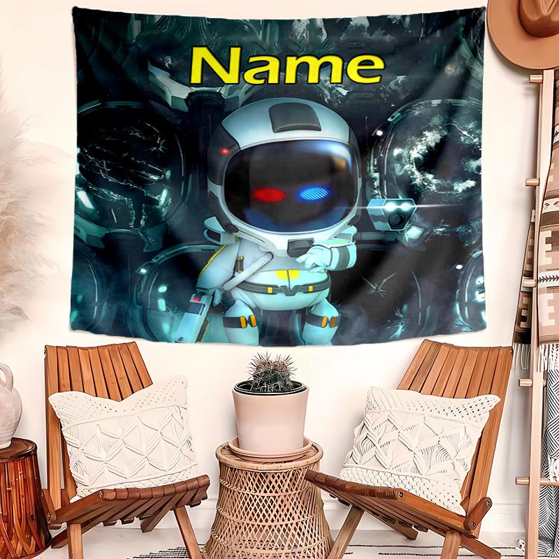 Personalized Astro Bot Background Tapestry,Custom Name Birthday Party,Multifunctional Wall Decoration for Home Decor,Various Occasions
