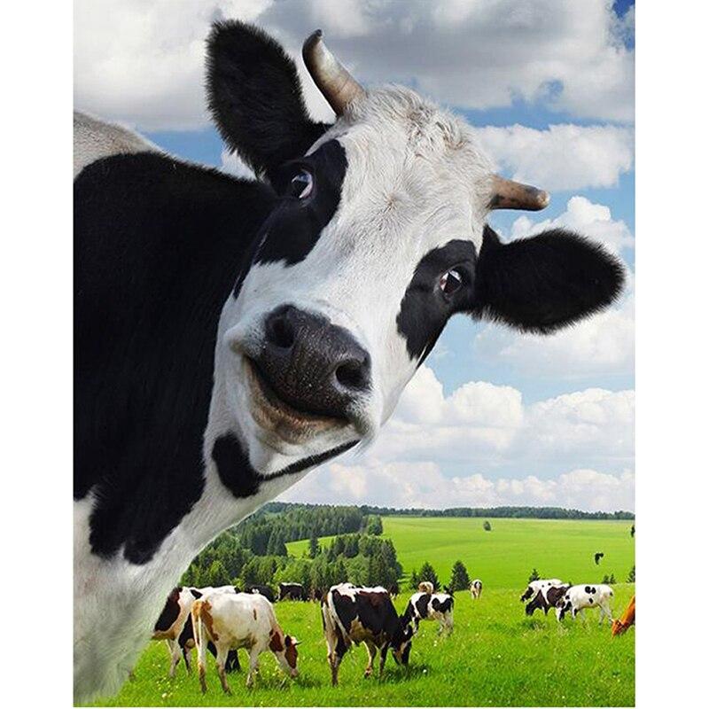 DIY 5D алмазная живопись полный круглый стразы корова вышивка крестом ферма животных мозаика Алмазная вышивка стены книги по искусству домашний декор