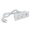 Встраиваемая розетка 2 розетки с портом USB C USB A мощностью PD20W, встроенный удлинитель для мебели, шнур 1,5 м