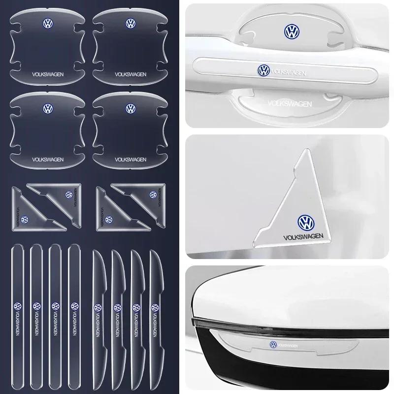 ADMVN1 Car Door Handle Bowl Scratch Transparent Stickers Anti-collision Strip For Volkswagen VW Golf 4 7 MK3 4 7 Touran Polo Passat