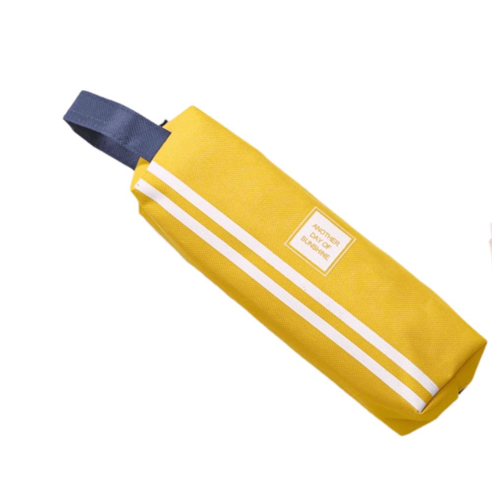 Solid Color Large Capacity Pencil Case Portable Stationery Organizer Storage Bag  School