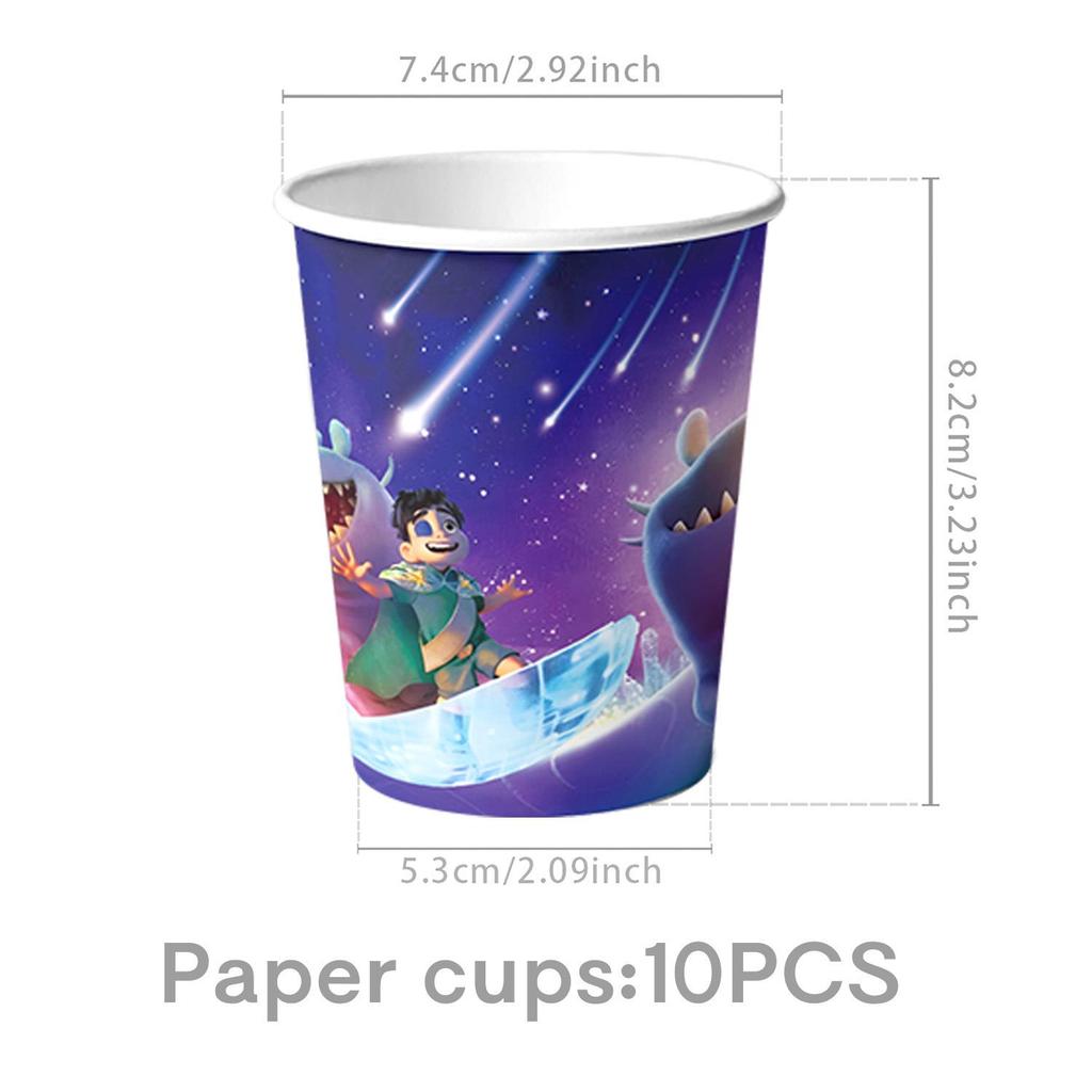 Earth Special Agent Anime Birthday Party Tableware Set: Plates, Cups, Tablecloth, Knives, Decorations.