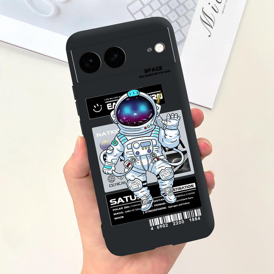 For Google Pixel 7 Pro Case Soft SIlicone Phone Case For Pixel7 Google 7Pro Bumper Cute Fashion Cartoon Cover Cat Moon Night Bag