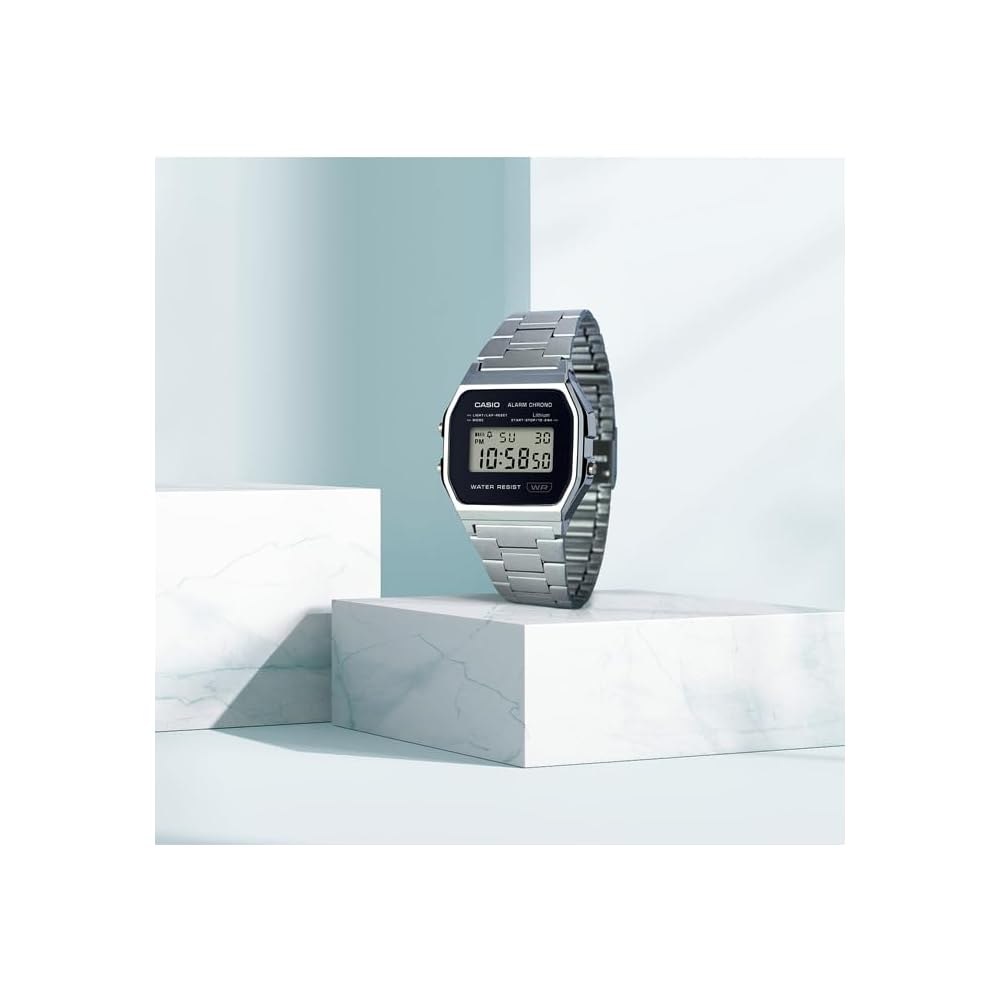 Casio Classic Серия A159 A158WEA-1JF Цифровые часы из нержавеющей стали Черные